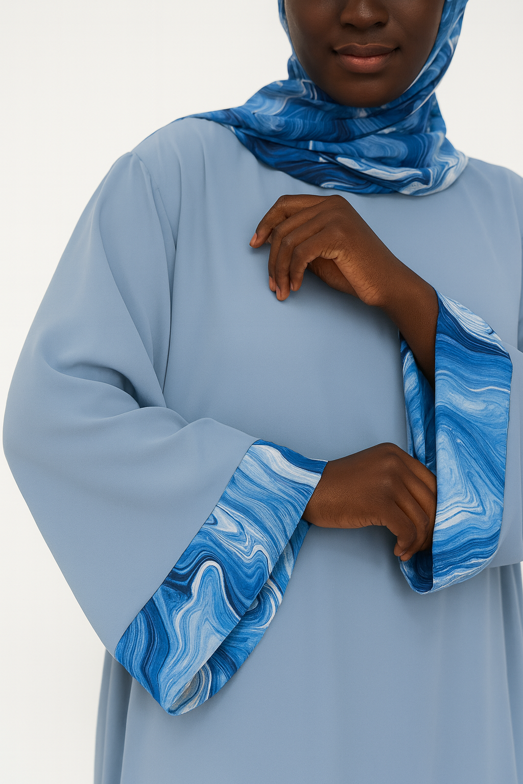 Abaya Bleu marbre