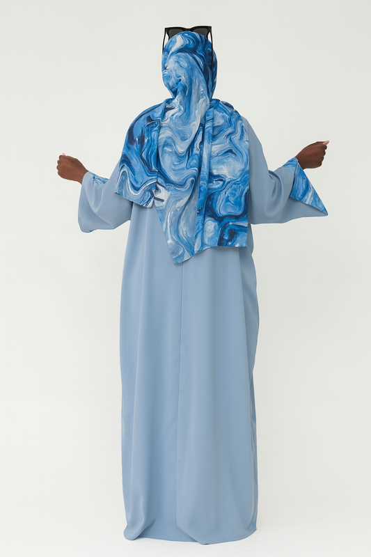 Abaya Bleu marbre
