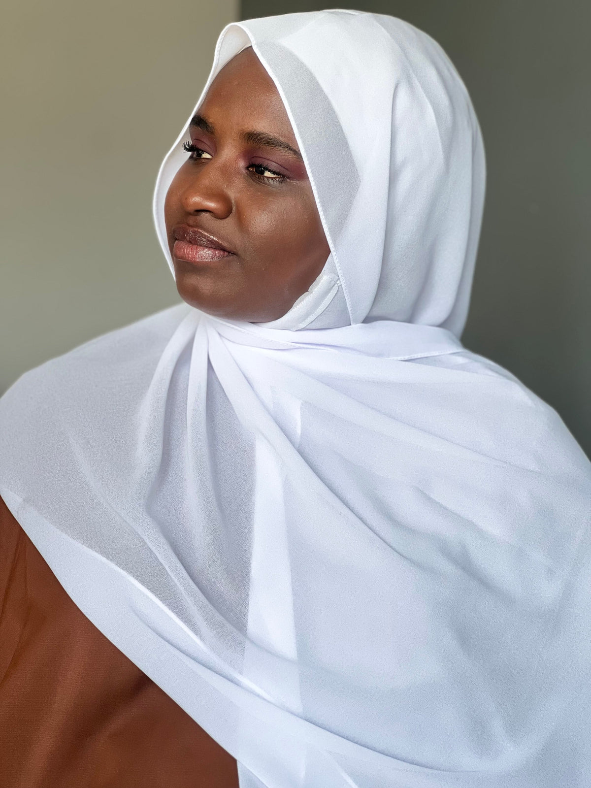 Hijab chiffon blanc Natabay Abaya