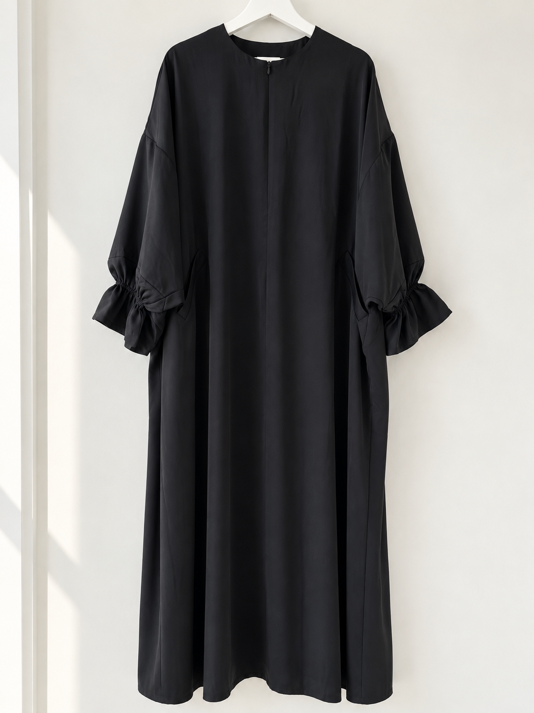 Abaya Sakina Rose Poudré Doublée | Modest Fashion France | Ouverture Allaitement