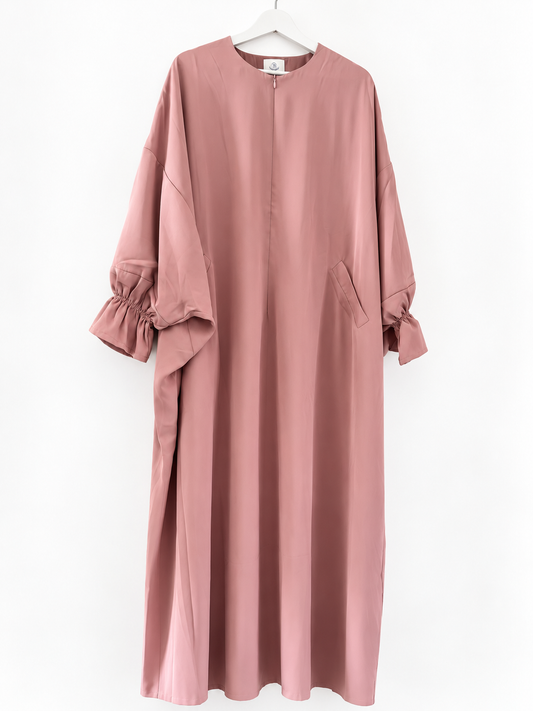 Abaya Sakina Noir Doublée | Modest Fashion France | Ouverture Allaitement